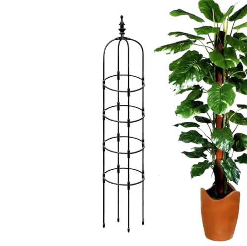 Crystals - Obelisco de jardín, enrejado de marco de acero resistente de 180 cm para plantas trepadoras, enrejado de jardín para plantas trepadoras al aire libre, enrejado alto de soporte para plantas,