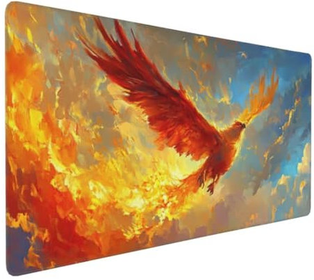 Tapis de Souris Phoenix Abstrait Tapis de Souris XXL 1200x600x3mm, Imperméable Tapis de Souris Gamer XXL Tapis Souris Mouse Pad, Base Atidérapante, Haute Précision et Vitesse pour Gamer, Deco Bureau