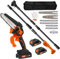 Cordless Pole Saw, 2 in 1 High Branch Saw & Mini Handheld Chainsaw Detachable Electric Extension Pole Chainsaw for Garden Tree Trimming Branch Cutting, 4&6 Inch Chainsaw