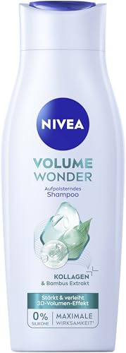 NIVEA Volume Wonder Kräftigendes Shampoo (400 ml), Volumen Shampoo mit Kollagen und natürlichem Bambus-Extrakt, silikonfreies* Haarshampoo für sofortigen Volume Effekt