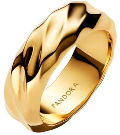 Pandora 163886C00 Breiter Damenring Welle Gold 163886C0