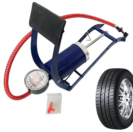 Hochdruck, kompakt und Doppelzylinder -Pedalinflator | Nachhaltiger Pedalluftkompressor, leicht zu transportierter Rahmen, stabiles Luftstromgerät für Autoreifen, Fahrräder und Geräte Inflation und ei