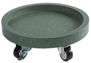 FZL02068LM Soucoupe Soucoupe à Plantes 5 Roues, bac Fleurs Rond Mobile for palettes Coupelle Pot de Fleur(Green,Grand)
