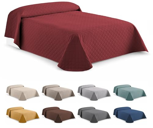 Easycosy Tagesdecke Rot 230x260 cm – Steppdecke für Betten 140x200 und 150x200 cm – Leicht & Atmungsaktiv für Sommer und Übergangszeit, Weiche Mikrofaser, Oeko-TEX®