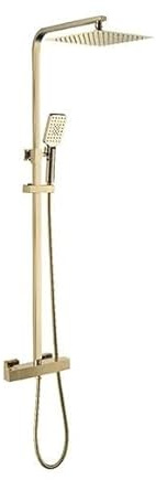 Hudor Colonne de douche thermostatique SC428DB – Laiton doré brossé (Or Mat) – Collection Scamandre – Raffinée et durable
