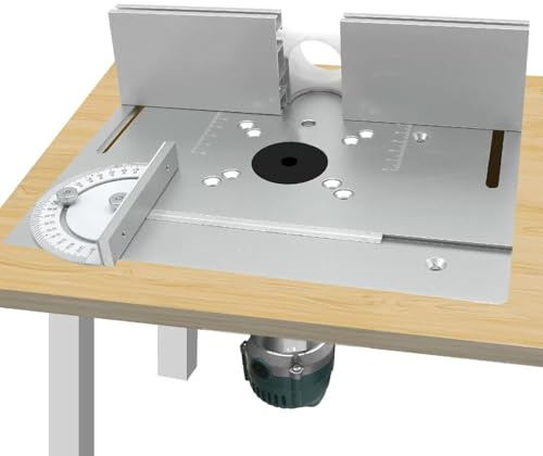 Mesa Fresadora for Madera con Guía de Ingletes, Inserto Universal for Fresado de Carpintería con Escala, for Tallado y Amolado