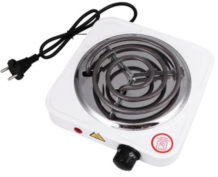 Fornello Elettrico da Tavolo Singolo 1000w Bianco per Cottura | Design Anti-statico e Anti-vibrazione, Struttura Metallo-plastica, Portatile per Uso Domestico