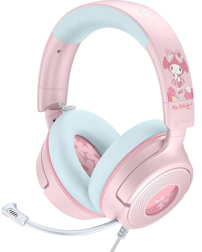Razer Kraken V4 X Wired USB-C & Type A Gaming Headset, My Melody Edition | Cardioid Mic, Memory Foam Cushions, Chroma RGB Lighting, For PC, Mac, PS5, Nintendo Switch 2