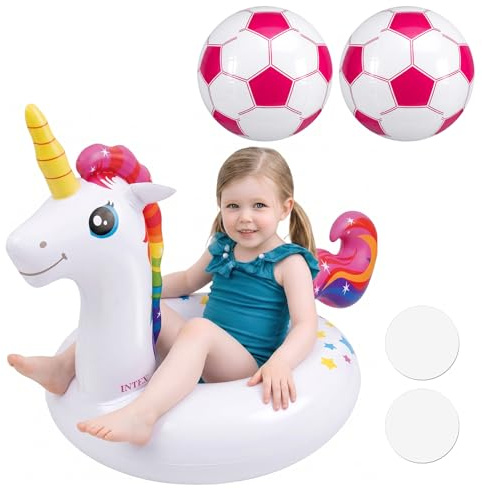 Pool Inflatables Pool Floats, Inflatable Beach Ball With 2 Repair Patch | Internal Diameter 24cm, Swimming Pool Inflatables For Kids, Beach Toys, Pool Toys, Swim Floats Kids, Rubber Ring