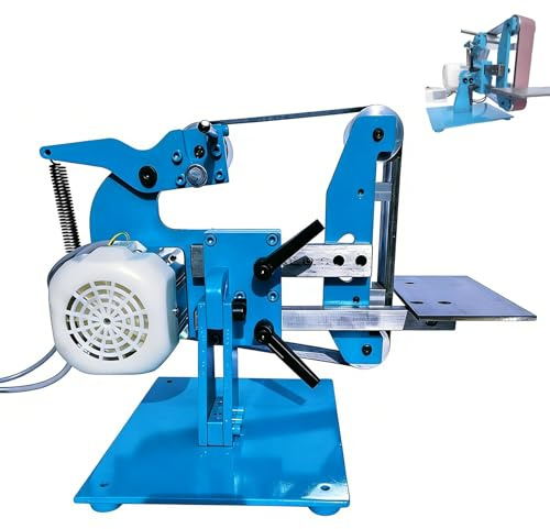 Lijadora de banda eléctrica de alta potencia, lijado bidireccional vertical y horizontal, máquina pulidora, velocidad ajustable, adecuada para lijar, pulir y afilar madera y metal.(1100W)