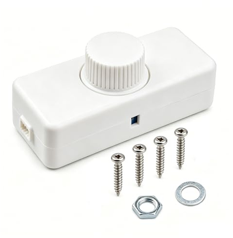 Powice Regulador de intensidad para bombillas LED de 230 V, CA 220 V-240 V/50 Hz, regulador de intensidad regulable, 3 – 100 W, compatible con bombillas LED regulables, color blanco