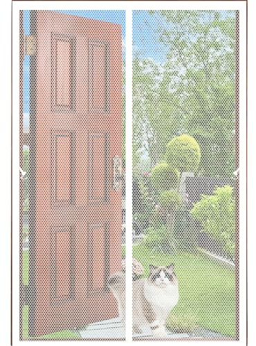 Tenda Zanzariera Porta Finestra 125 x 200 cm Anti Zanzare Insetti, con Calamita & Pesi, Chiusura Automatica, con Nastro Adesivo, Anti Zanzare Insetti, Zanzariera Tenda per Balcone Soggiorno, Bianco