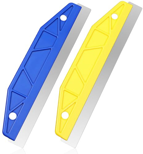 Wanmu 2pcs Paint Trim Guard 12 Stainless Steel Edge Painting Tool for Cutting in | Yellow, Blue, Straight edge, Anti-smear paint guard, Precision cutting and trimming, skirting board wallpaper decorating
