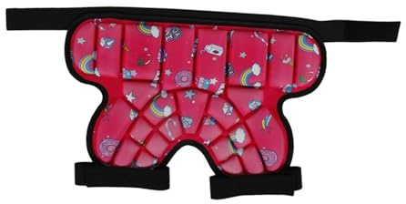 SheerFaring Pantalones Cortos Acolchados Protectores para Niños, Equipo de Protección para Esquí, Pantalones Cortos Acolchados con Amortiguación 3D de EVA Engrosa, Rojo