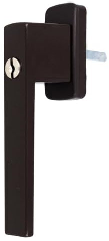 Aluminium Fenstergriff Quadrat abschließbar, Farbe:Braun RAL 8019, Stiftlänge:30mm