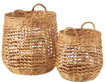 J-Line Lot de 2 paniers Jacinthe d'eau Naturel