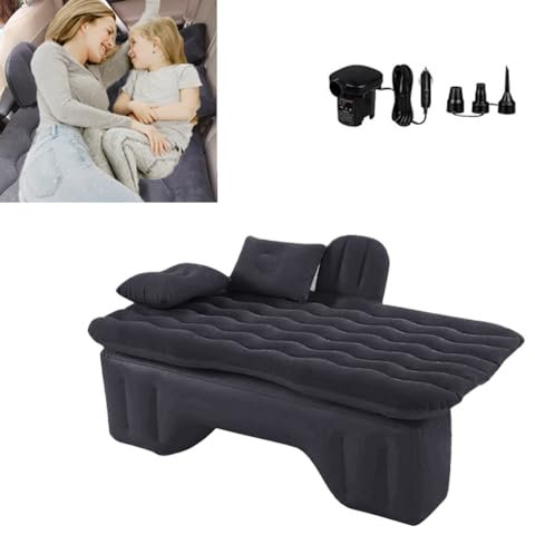 Geterral Black Car Bed, Inflatable Air Mattress for Back Seat Sleeping, Camping, Hiking, Traveling