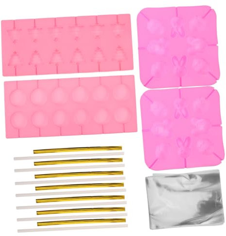 VINTORKY 1ensemble Moule Silicone Pour Bonbons De Noël Pour Sucettes Et Glaçons Avec Bâtonnets Et De Friandises