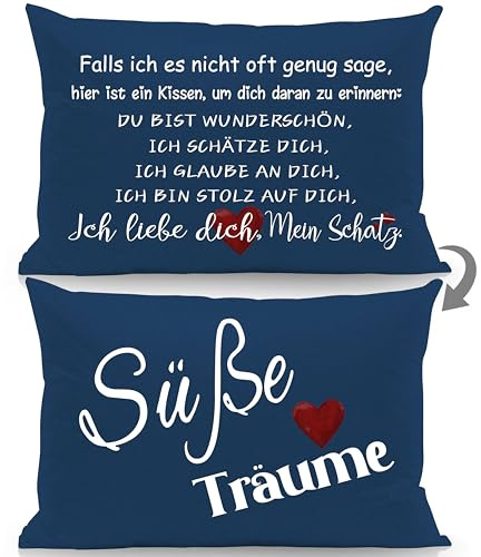 Aosumin Liebhaber Paare Geschenk Erinnerung Kissenbezüge für Freund Freund Frau Ehemann Doppelseitige Kissenbezüge für Schatz Geburtstag Valentinstag Weihnachten(Schatz)