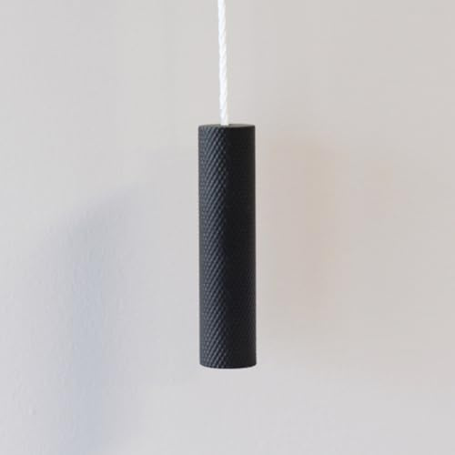 Knurled Cord Pull Weight, Decorative Light Fixture and Blind Accessory with Textured Grip (Black)