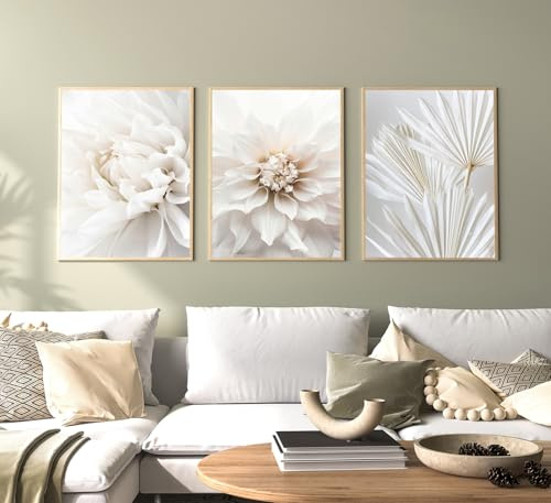 Lot de 3 images décoratives modernes, style bohème, plantes esthétiques, paysage naturel, plage, art abstrait, sans cadre, 50 x 70 cm, posters 01