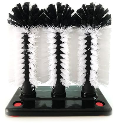 3 Brush Glass Washer With Suction Base Commercial Brush Cleaner Bristle Brush For Kitchen Beer Cup Long Cup