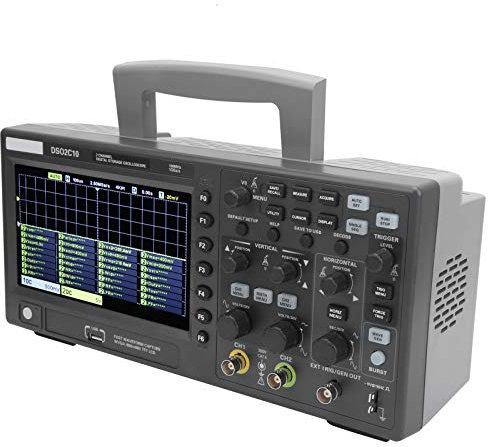 Oscilloscopio di Archiviazione Digitale DSO2C10, Attrezzatura di Prova 100 MHz 2CH, 32 Misurazioni Auto, Contatore, per Truppe, Laboratorio Universitario, di (Spina europea)