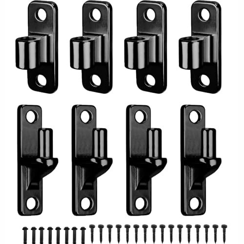 Hanured® 4 paia Cerniere per cancelli in acciaio inox 304, Carichi Pesanti Cerniere Porta per cancelli agricoli, recinzioni in legno, Capacità a 270kg(Nero, con viti)