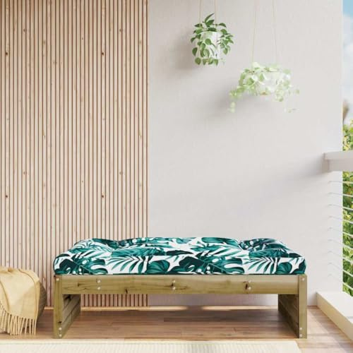 HaoChrymec Gartenhocker aus Kiefernholz Kesseldruckimprägniert, 120x80 cm, Latten-Design, Mit Sitzpolster, Hocker Outdoor, Fußhocker Outdoor, Camping Hocker, 110 kg