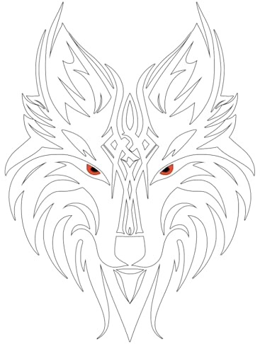Wolf Tribal Abziehbild-Transfer-Aufkleber. Keltischer Wikinger Autoaufkleber für Motorrad, Notebook, Kühlschrank, Wand, Tür, Mülleimer, Gepäck (Weiß, 11 cm x 8 cm)