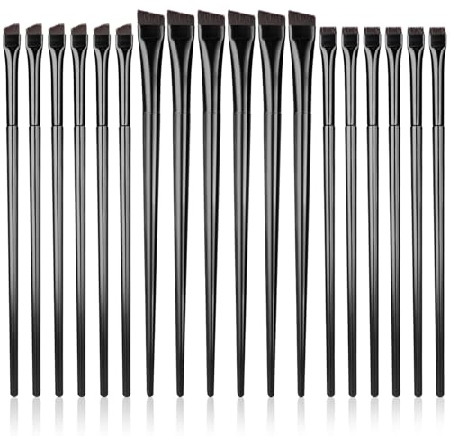 18 stycken eyeliner ögonbrynsborste, vinklad eyeliner pensel makeup eyebrow borste ögonbrynsborste sminkborste ögonskugga penselset applikator kosmetisk borste borste liten drybrush