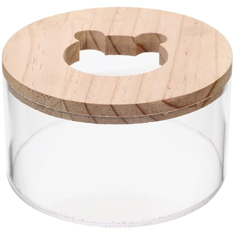 SOLUSTRE Haustier Sandbadewanne Hamsterbadewanne aus Acryl Transparent Kleine Sandbadewanne mit Toilettenfunktion für Kleintiere Chinchillas