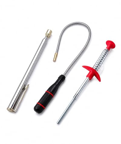 YIPFEN 3 Pièces Outils Ramassage Télescopiques: Aimant Puissant Flexible et Pince Griffe. Idéal pour Récupérer Objets Métalliques dans Espaces Étroits Atelier Maison.