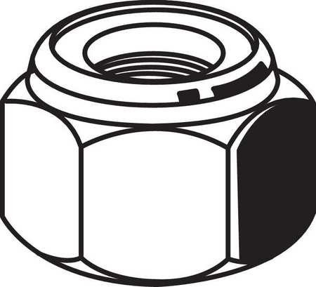 M7-1.00 Class 8 Zinc Plated Finish Steel Nylon Insert Lock Nut, 100 pk.