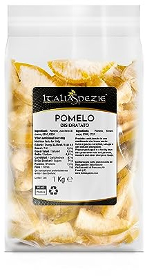 Pomelo Disidratato a Fette 1 Kg - Frutta Disidratata naturale di Primissima Qualità - Fette di Pomelo Candite - Frutta Essiccata - Italia Spezie