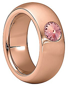 Heideman Damen Ring coma Schmuckring Fashionring rosegold vergoldet aus Edelstahl mit Stein weiß von