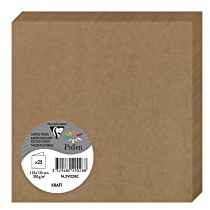 Clairefontaine 29028C – ett paket med 25 vikbara pollen 13,5 x 13,5 cm, 200 g, brunt kraftpapper