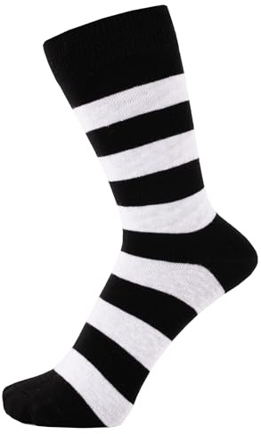 ZAKIRA Calzini in Cotone Pettinato – Calzini Business a Righe per Uomo e Donna, Cotone Morbido e Traspirante, 36-40 (EU), Bianco/Nero