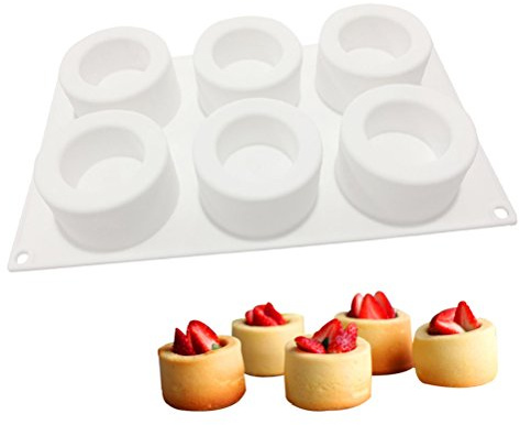 BESTonZON 6 Hohlraum-Kuchen-Form DIY Kuchen Schimmel 3D Silikonform für Pudding Schokolade Mousse Dessert Küche Backformen