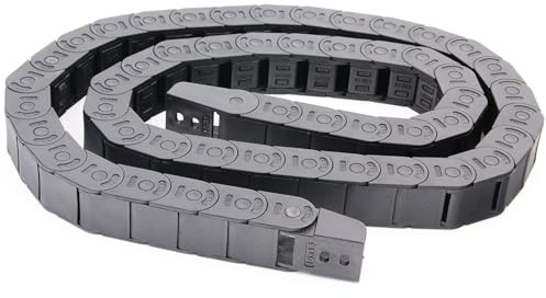 RuoFeng 1m Semi-Enclosed Black Plastic Drag Chain Cable Carrier for CNC Router Mill (15mm x 15mm)