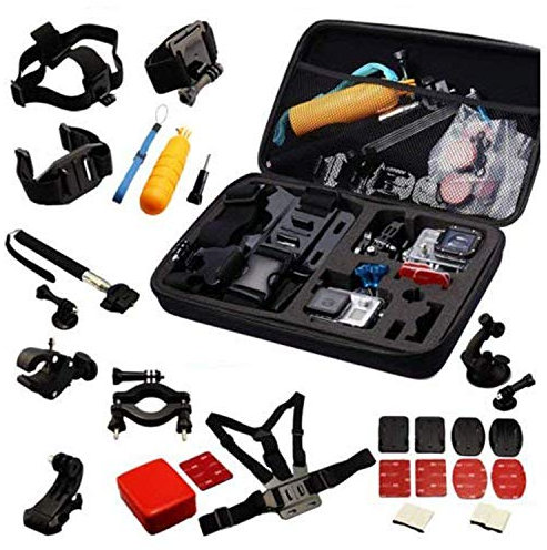 Navitech 30-in-1 Action Camera Accessories Combo Kit with EVA Case Compatible With The AIPTEK Car Camcorder X3 | X5 | X-mini Action Camera | AIPTEK SportyCam Z3 Action Camera