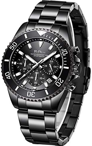 Biden BIDEN-0163 Herren-Armbanduhr, analog, Quarz, mit Edelstahlarmband