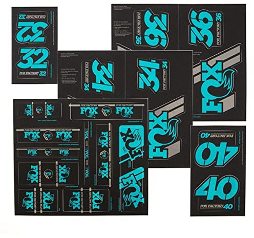 Fox Racing Shox Heritage Fork and Shock Decal Kit Turquoise, One Size