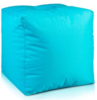 Ecopuf Cube L Fußhocker für den Außenbereich aus wasserdichtem Polyester Oxford 600D Outdoor mit Füllung aus Polystyrol-Kugeln Dim 50 x 50 cm