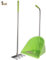BricoLoco Recogedor rastrillo jardín. Recogehojas, césped cortado, frutos suelo, excrementos, arena gatos. Gran capacidad. Con rastrillo .Ligero. Mango aluminio. Resistente a intemperie. (Pistacho)