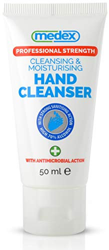 Medex Professional Strength Cleansing and Moisturising Hand Sanitiser 50ml with Non-Sticky, Strong Sanitising Action, Flip Top Lid and Anti-Tamper Seal