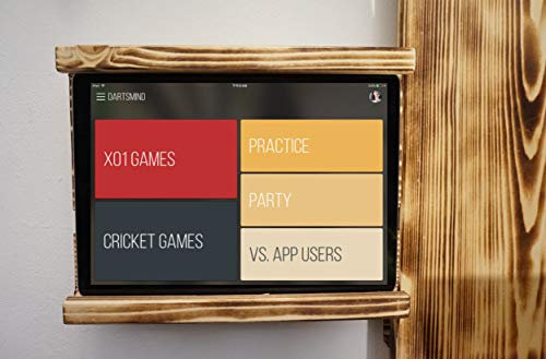 WDS Darts Sports Tablet-Halter für Wooden Dartboard Surround zum Nachkauf/Ersatz (Burned Look (Geflammt), Universell: Tablets AB 10 Zoll)