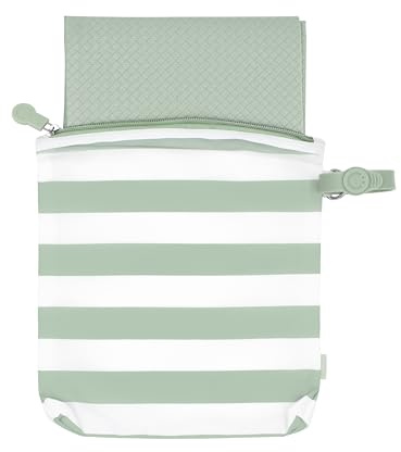 Ubbi On-the-Go Changing Baby Mat with Carrying Bag, Soft and Comfortable Diaper Bag Accessory Must Have for Newborns, Easy to Clean, Portable Changing Pad, Sage Green