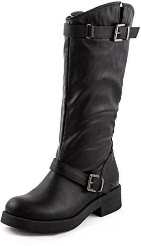 Toocool Stivali Donna Biker Boots Motociclista Casual Imbottiti Inverno YG883 [40,Nero]
