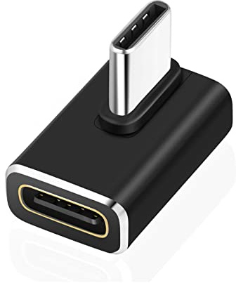 Thsucords Adaptador USB C 90 Grados, USB Tipo C 3.2 Gen2 100W 20Gbps Macho a Hembra Conector Extensor ángulo Recto, Extensor extensión Video 4K para Steam Deck, Switch, MacBook
